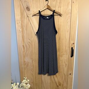 Old Navy Navy and White Striped Tank Dress